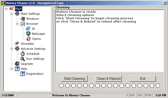 Screenshot for History Cleaner- Free Version 1.0